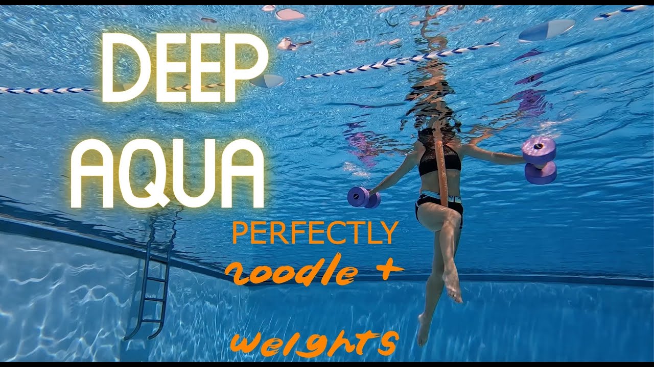 Best Deep Water Exercises with a pool noodle and water weights. Let's go!