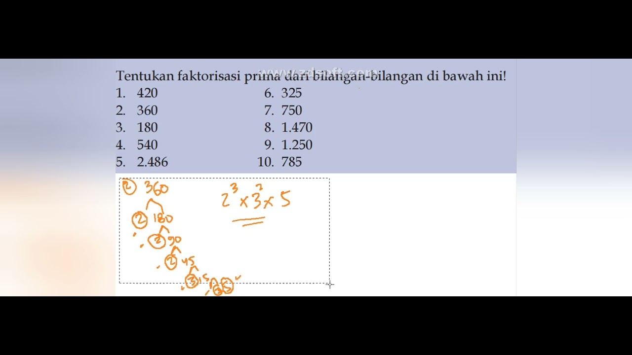 Mencari faktorisasi prima - part 2 tonton sampai habis.  #mtk #matematika
