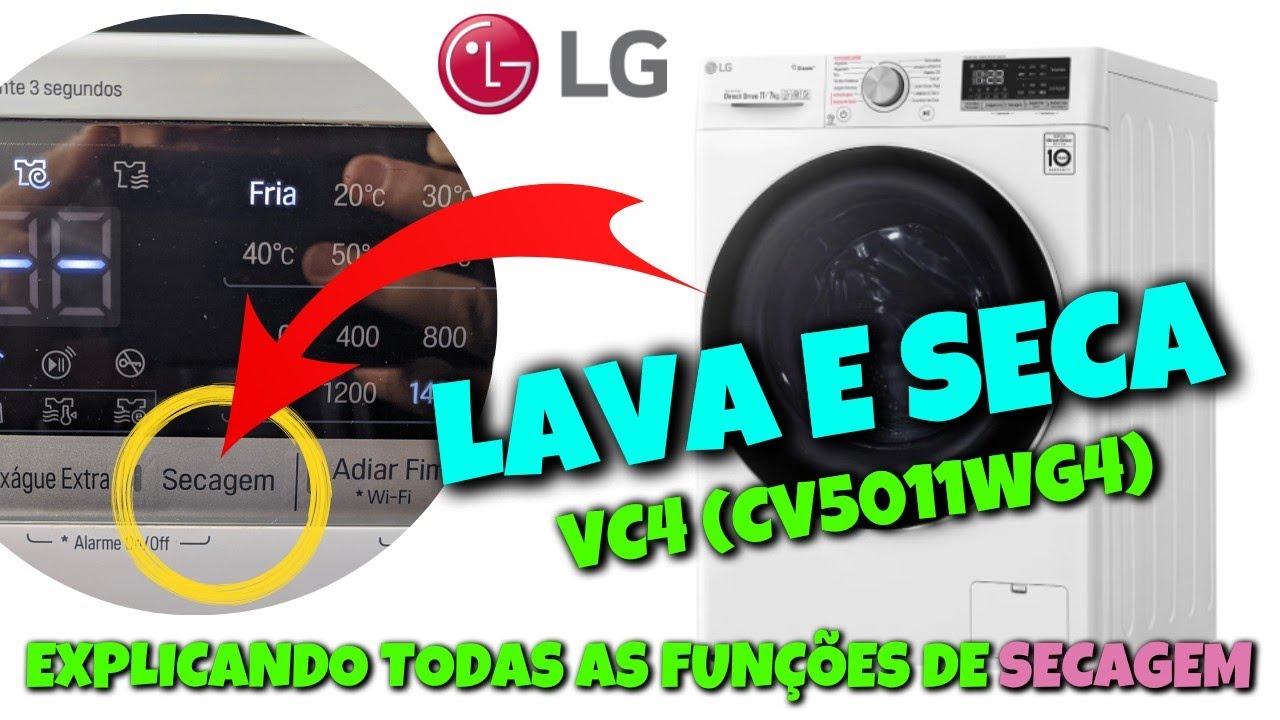 EXPLICANDO TODOS OS TIPOS DE SECAGEM DA LAVA E SECA LG VC4 11kg | Dicas e Cuidados!!!