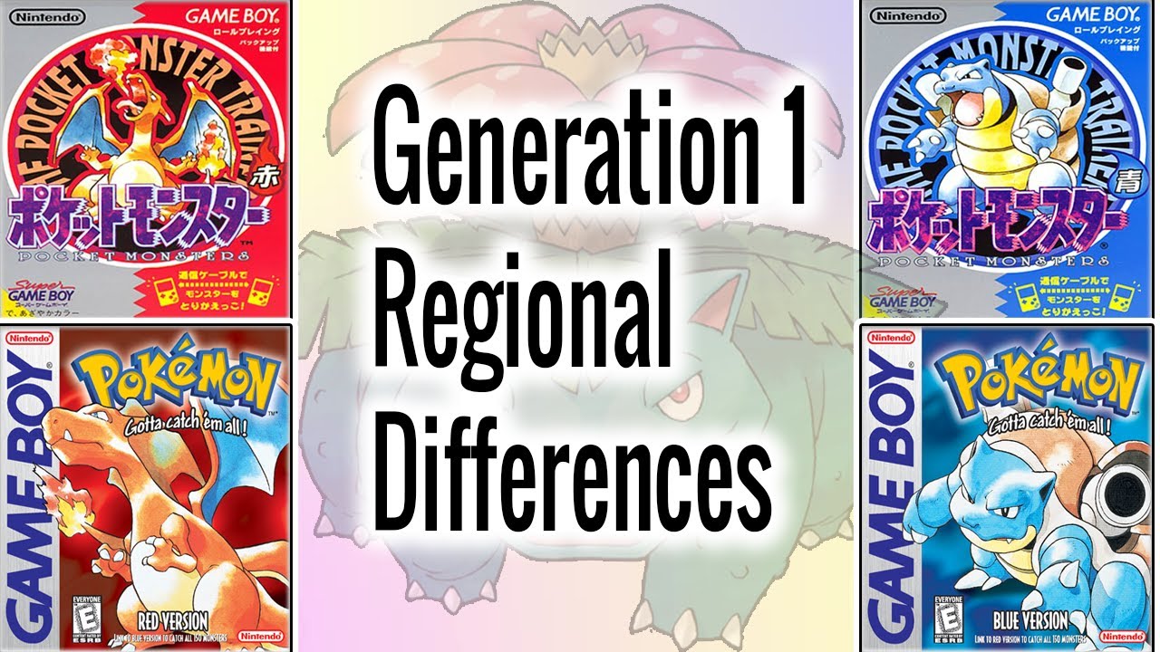 Regional Differences in Pokemon - Generation 1.