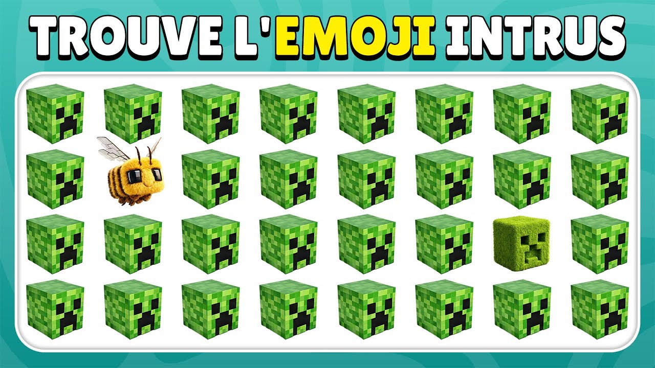 Trouve l’Intrus - Édition Minecraft ⛏️🟩🧱 | 40 Niveaux | Quiz Lapinou