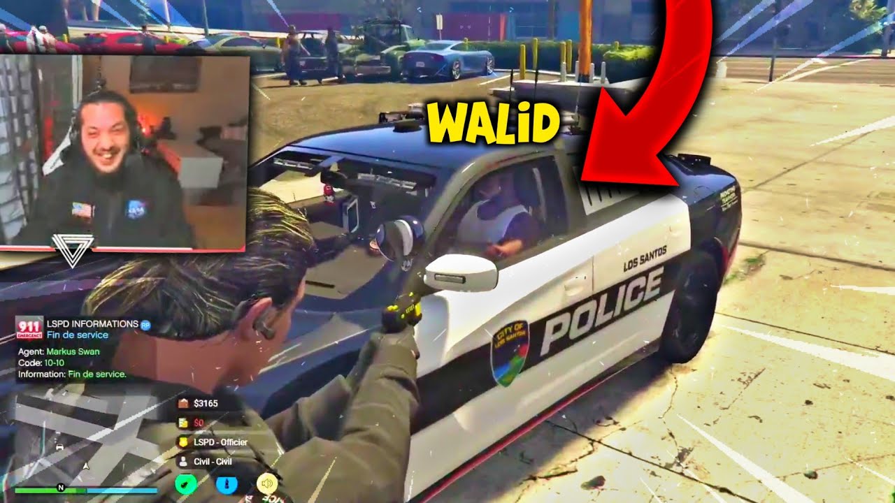 WALID VOLE UNE VOITURE DE FLICS, JLTOMY LE TAZE !! (best of gta rp)