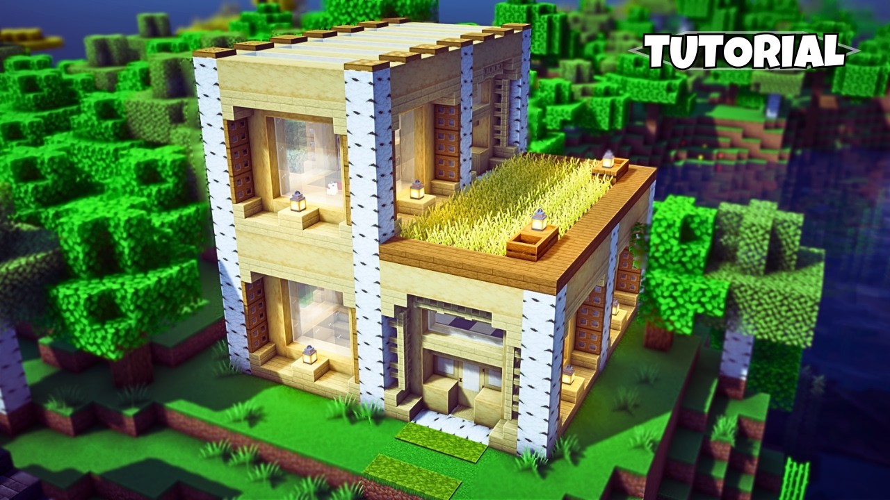 Minecraft: Modern Birch Wood House! (Easy)🏡33