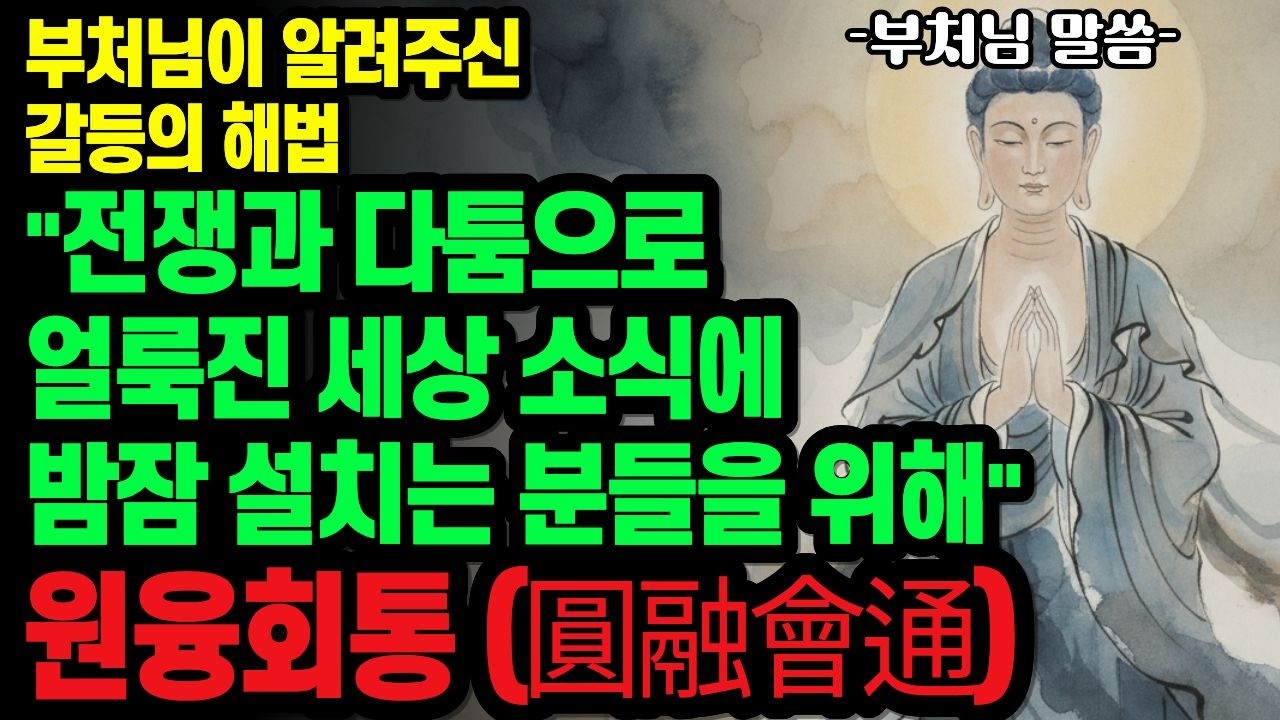 전쟁과 다툼으로 얼룩진 세상 소식에 밤잠 설치는 분들을 위해 | 부처님이 알려주신 갈등의 해법: '원융회통(圓融會通)'