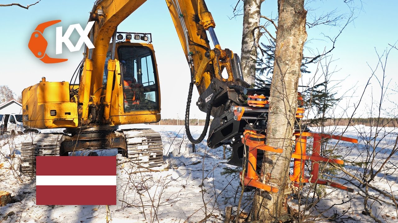 Augstākās kvalitātes koksnes šķēres/satvērējs ekskavatoriem | KX-Treeshears