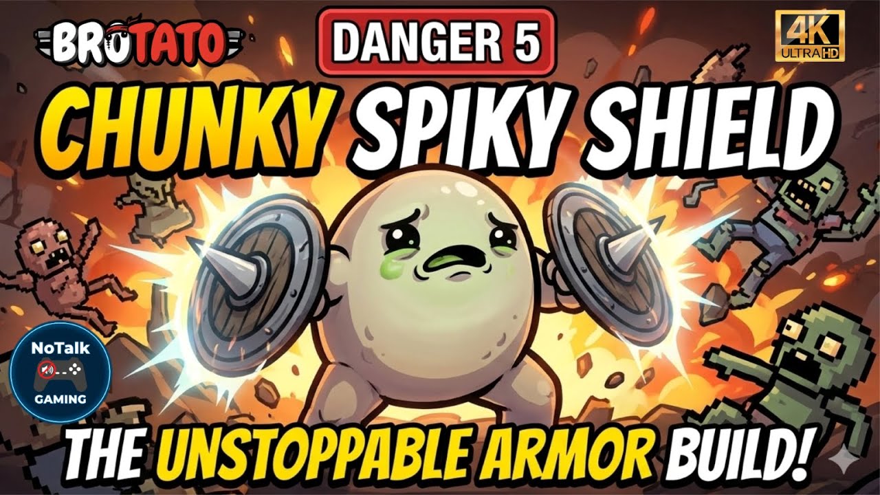 Brotato Danger 5: The Ultimate Chunky Spiky Shield Tank Build [4K]