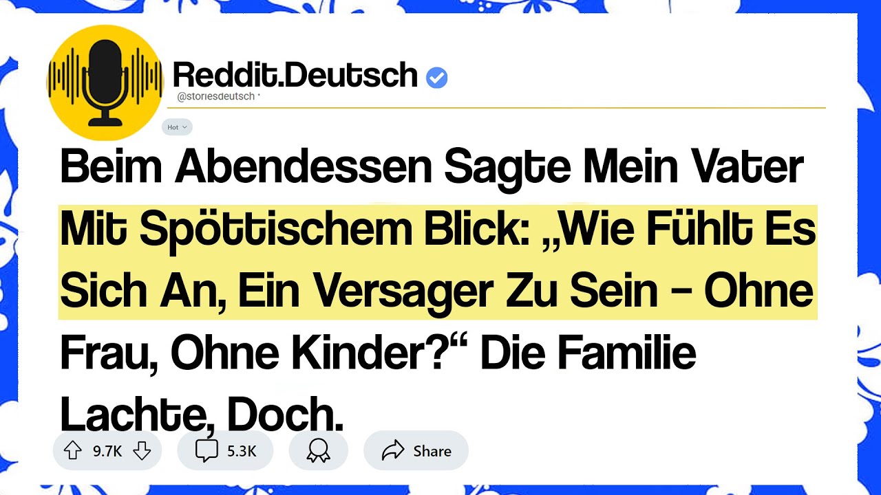 Beim Abendessen Sagte Mein Vater Mit Spöttischem Blick: „Wie Fühlt Es Sich An, Ein Versager Zu ...