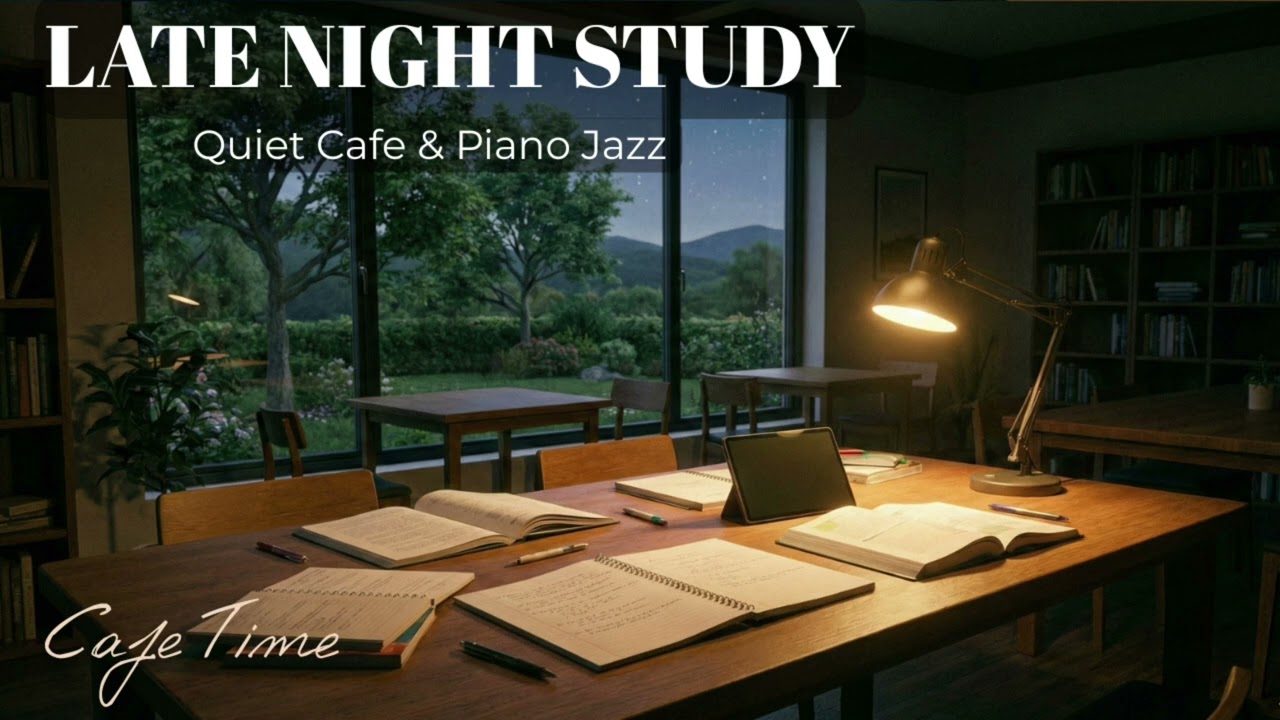Late Night Study Cafe 📚 Quiet Piano Jazz for Deep Focus & Reading