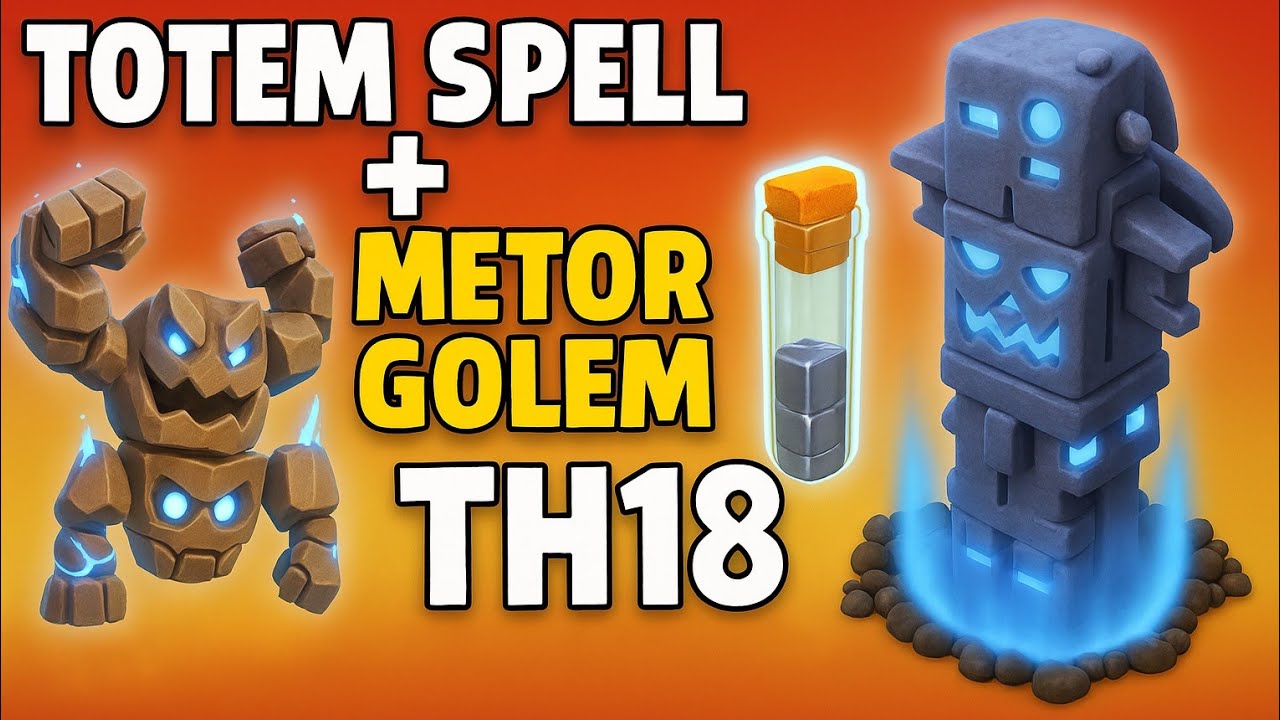 TOTEM SPELL + METEOR GOLEM Is BREAKING TH18! UNFAIR Attack Strategy