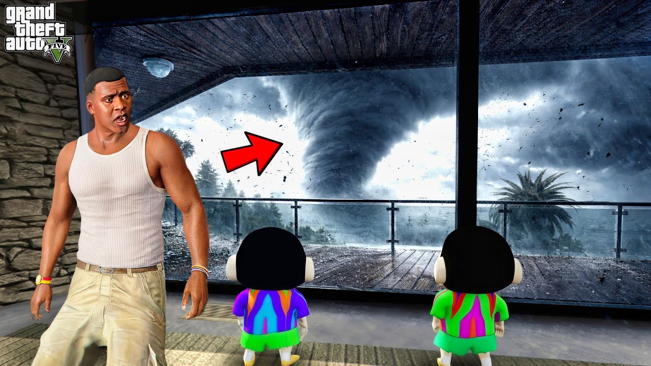 Franklin Surviving The Biggest Tornado In Los Santos || Gta 5