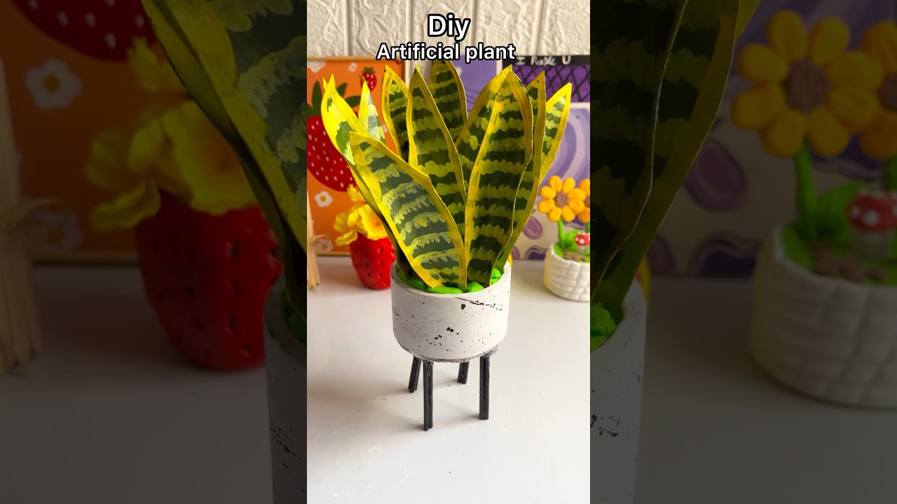 Diy artificial plant 🌱🧿 #craft #craftideas #artificial #diyplants #satisfying #creativeart #arts