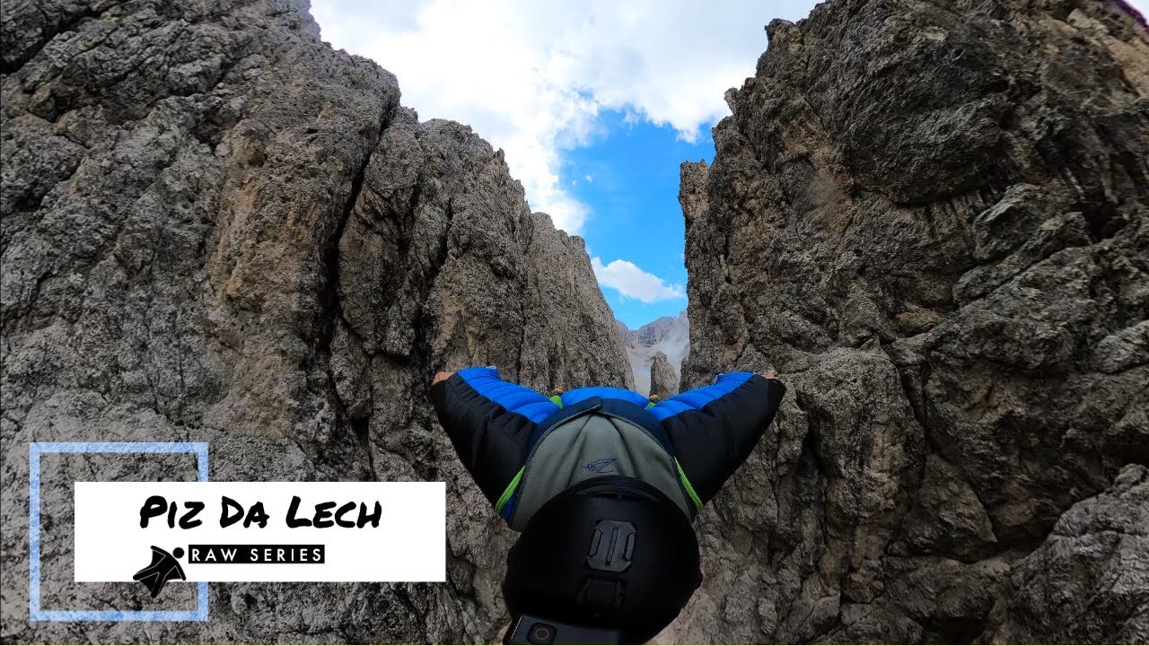 Wingsuit BASE jump - Piz Da Lech Dolomites Italy (4K) | RAW SERIES