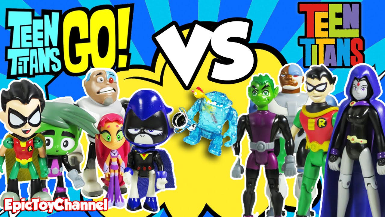 TEEN TITANS vs TEEN TITANS GO! Ice Monster Battle + Old & New School Teen Titans by Epic Toy Channel