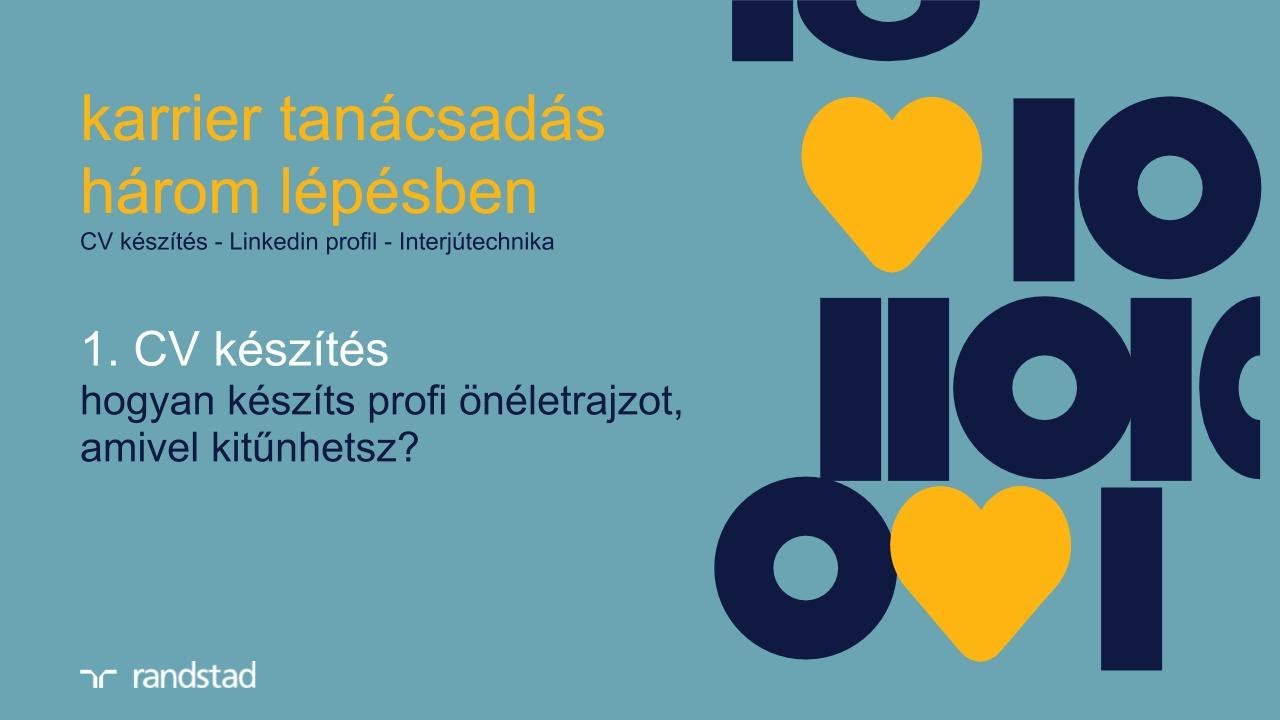 Karrier tan&aacute;csad&aacute;s h&aacute;rom l&eacute;p&eacute;sben - 1. r&eacute;sz - CV k&eacute;sz&iacute;t&eacute;s