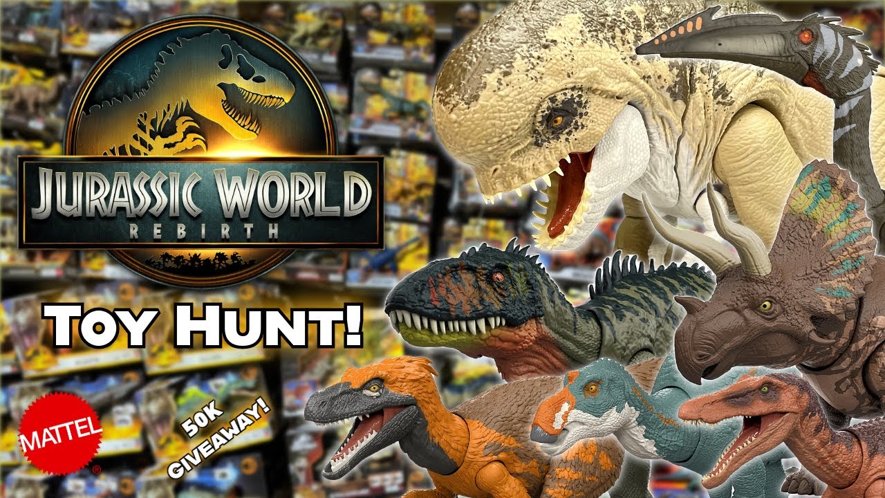 Jurassic World Toy Hunt! Jurassic World Rebirth Toys!!! NEW Merch + 50K Giveaway!!