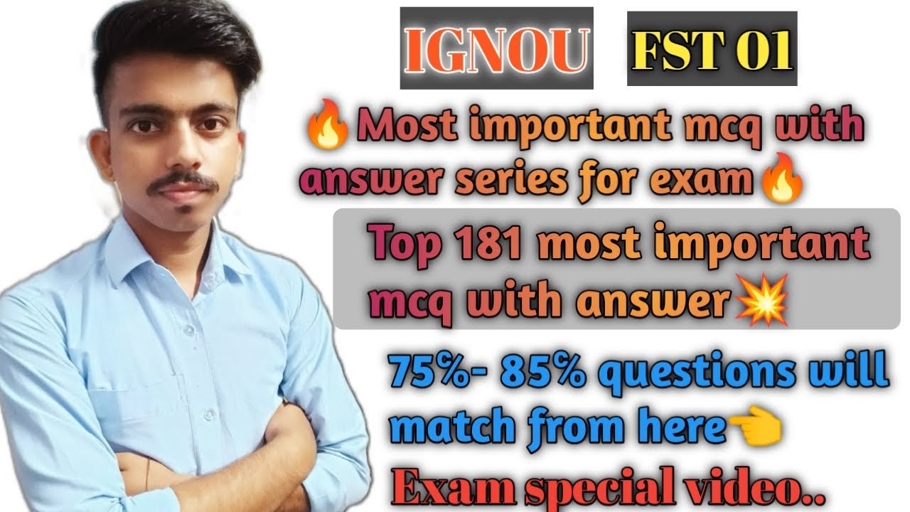 🔥IGNOU🔥FST 01,most important mcq with answer👈 Exam special video@ignou