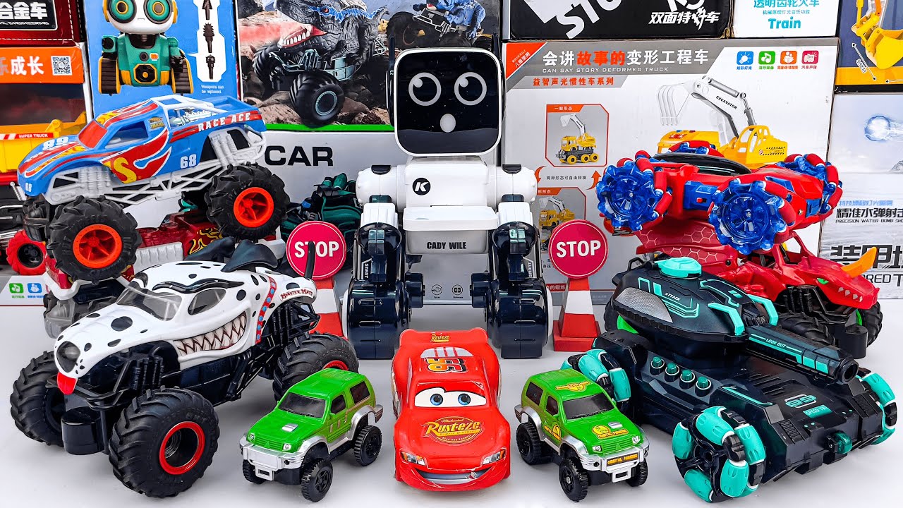 Unboxing Cady Wile K3 RC Smart Robot, ABK Transparent Toy Car, Transparent Bulldozer