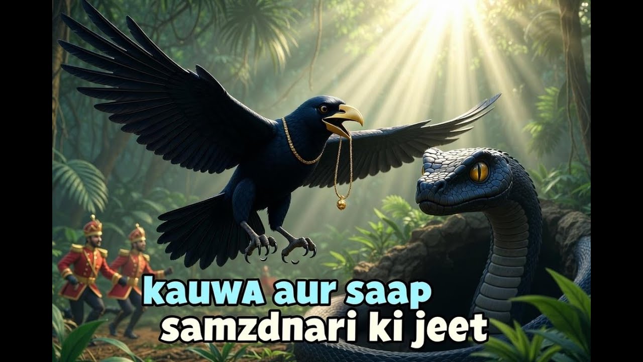 kauwa aur saap - chalaki ki jeet | crow and snake story | kk kidsstory | 3d story | ai story |moral