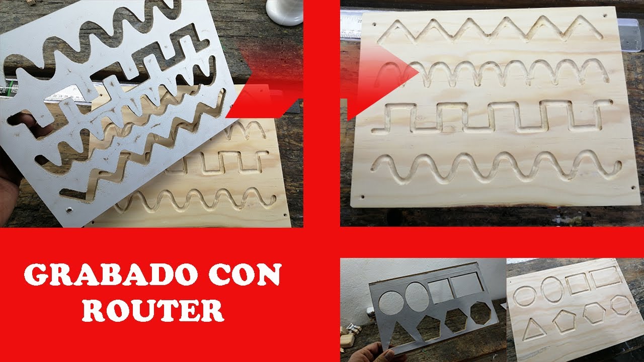 🛠⚒ Grabado en madera con router mediante el uso de plantillas personalizadas 10/2020 🔴🔷🔺😎