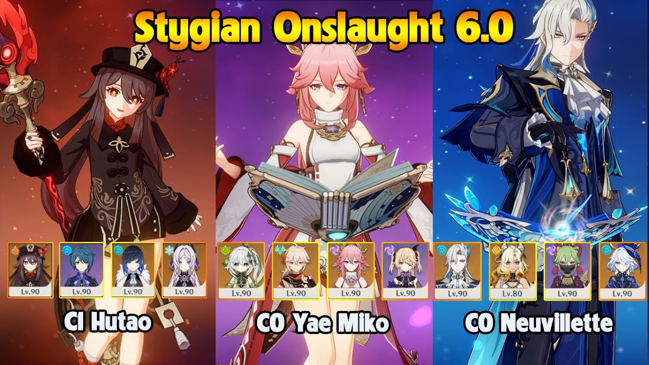 Stygian Onslaught 6.0 Fearless C1 Hutao - C0 Yae Miko - C0 Neuvillette