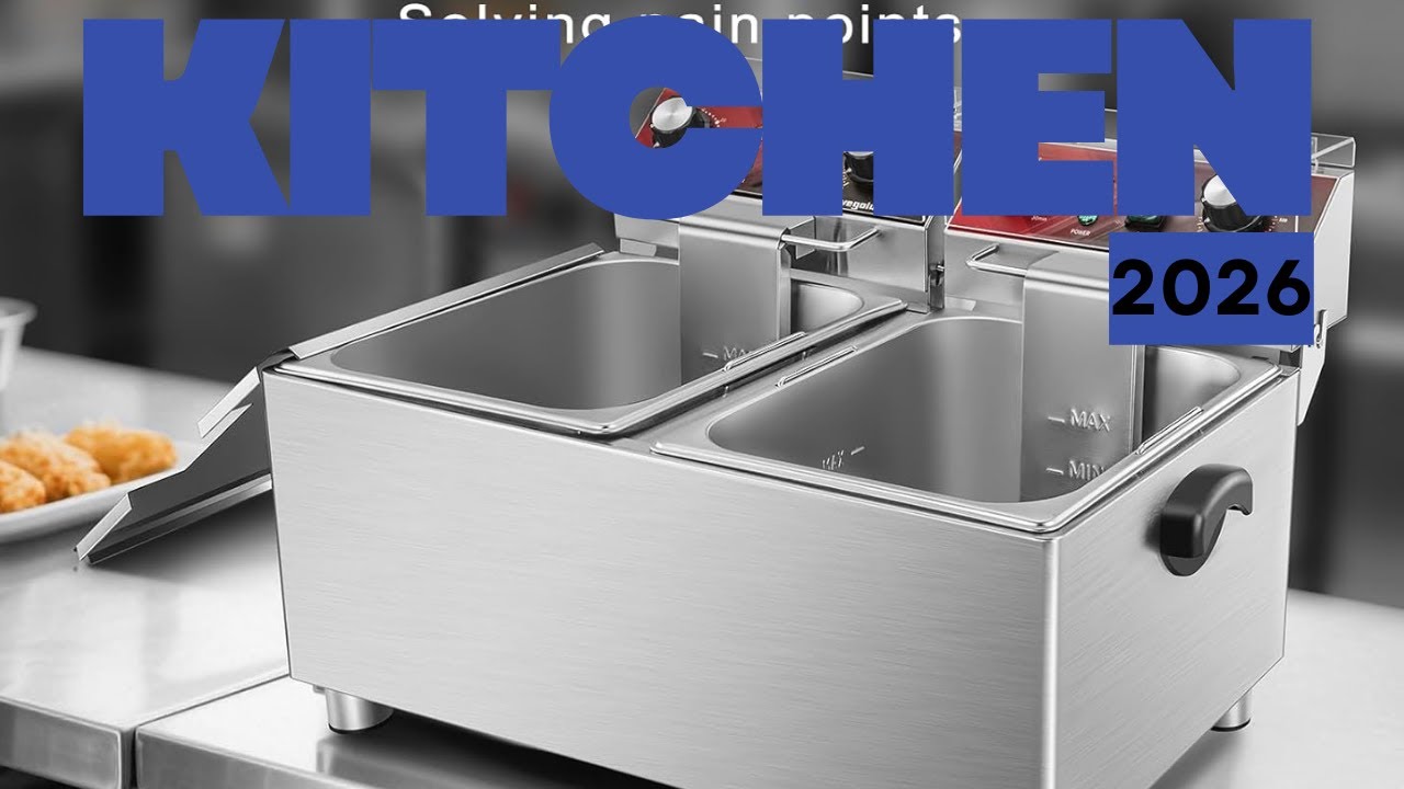 🥘 Heavy-Duty Double Deep Fryer! Mvegoiuok Commercial-Grade for Home & Business