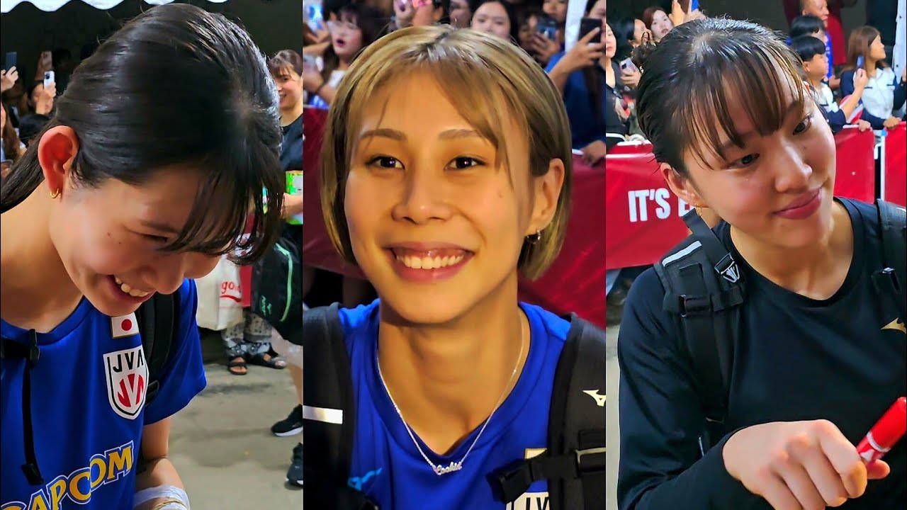 นักวอลเลย์บอลหญิงทีมชาติญี่ปุ่นเดินทางกลับที่พักหลังแข่งขันชนะทีมชาติไทย 29/08/2025