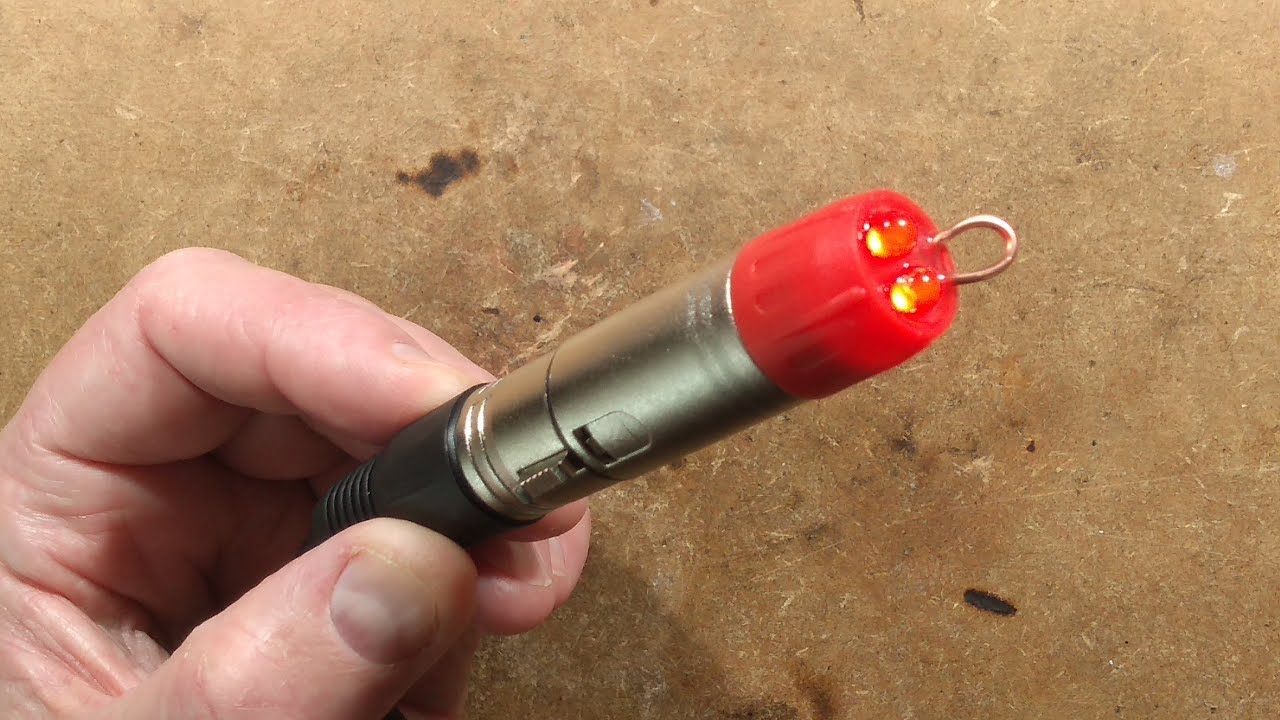 DIY keychain DMX tester for lighting technicians.