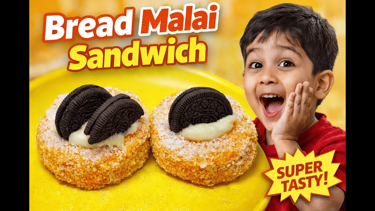 Bread Malai Sandwich Recipe | Creamy Sweet Snack in 5 Minutes