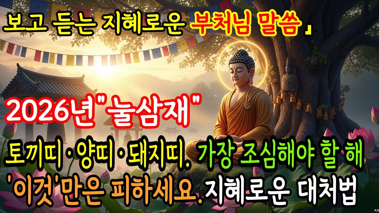 2026년 토끼띠·양띠·돼지띠 눌삼재 조심하세요 | 꼭보세요 | 오히려 복이 되는 지혜#부처님말씀 #부처님가르침 #불교명언 #불교가르침 #불교오디오북 #인생조언 #하루의불경