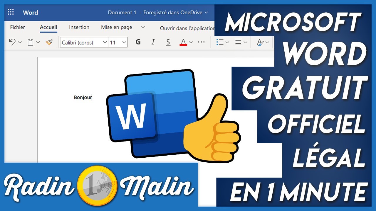 Comment avoir Microsoft Word gratuit officiel et l&eacute;gal en 1 minute ? ⏰