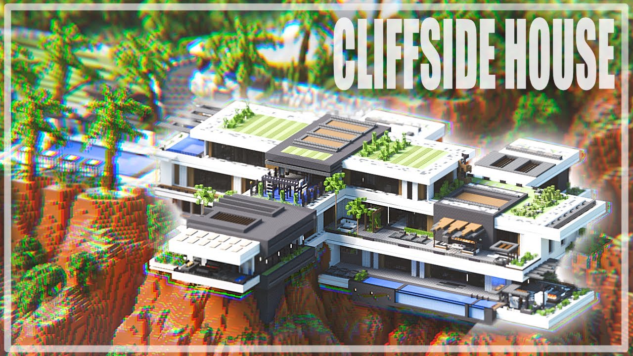 MINECRAFT MODERN CLIFFSIDE MANSION | full build preview