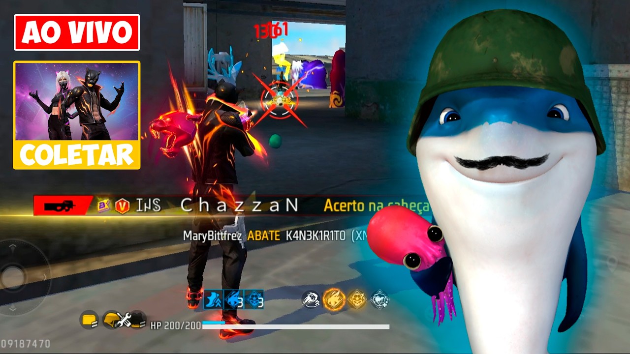CHAZZAN AO VIVO - DESAFIO!! 5 BOOYAHS = CODIGUINS, BORA JOGAR FREE FIRE? 🏆🎁