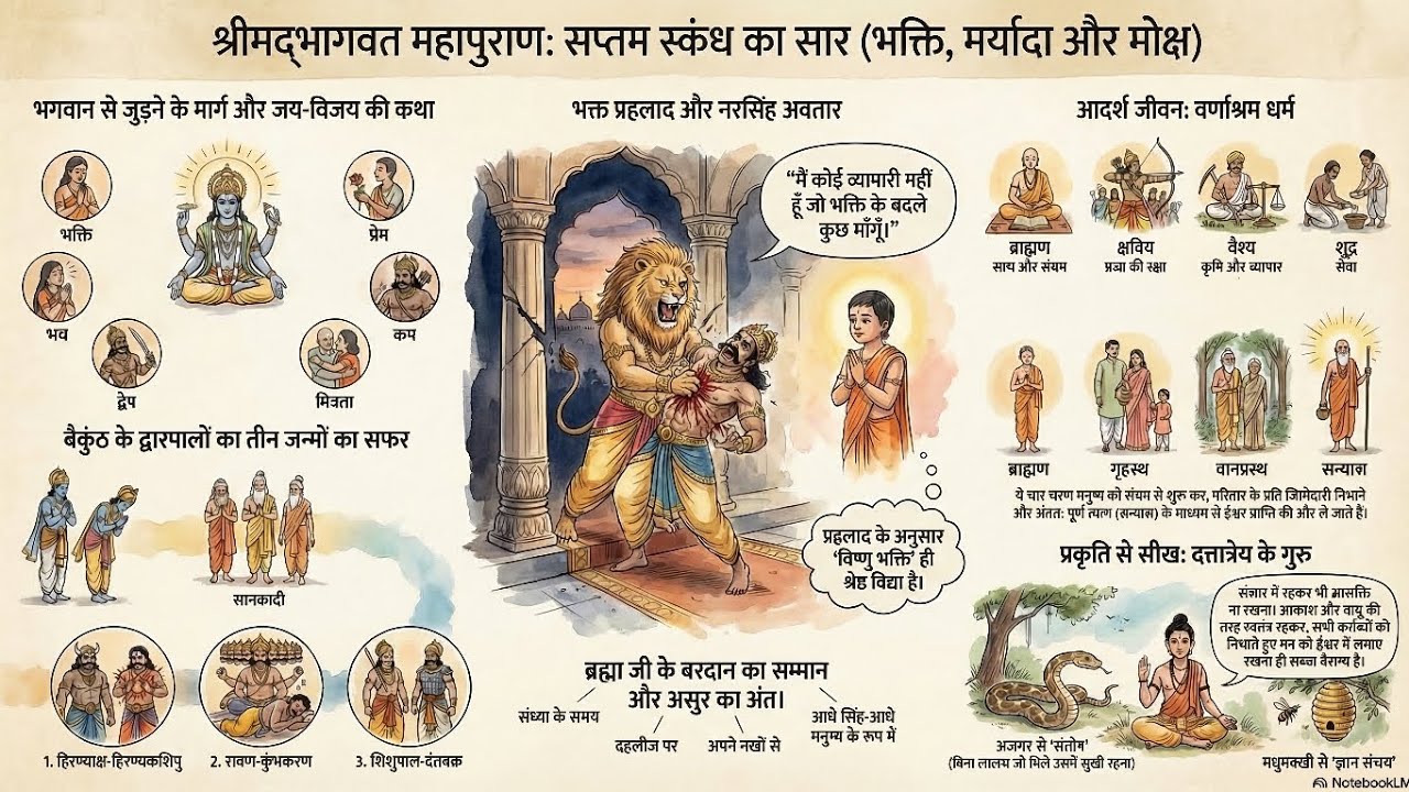 श्रीमद्भागवत पुराण: सप्तम स्कंध - प्रह्लाद चरित्र | प्रहलाद और भगवान नरसिंह की कथा