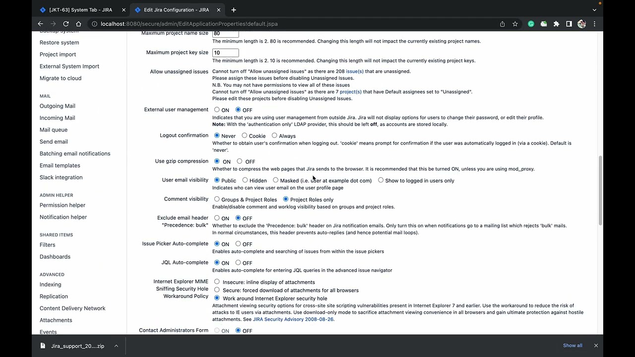 General Configuration Jira. #jira