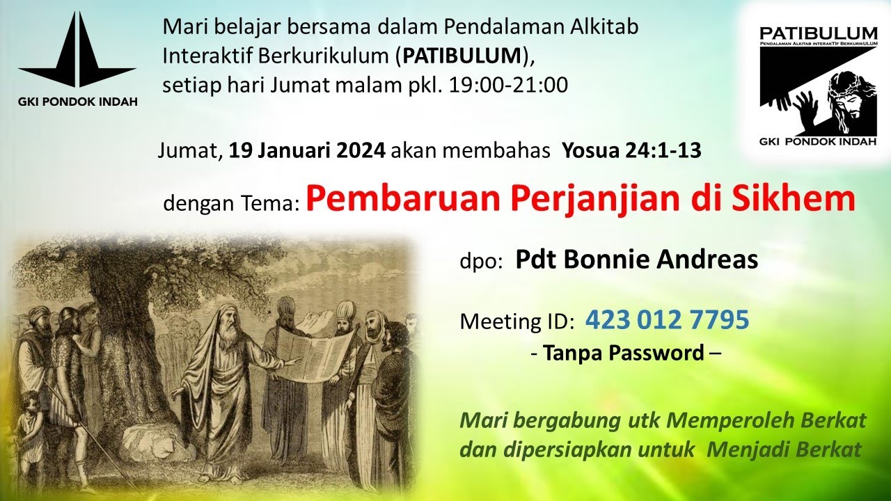 Patibulum - Yosua : Pembaruan Perjanjian di Sikhem