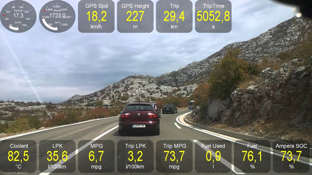 Opel Ampera - driving home from holiday - off the ferry and up to the main road in Hold mode