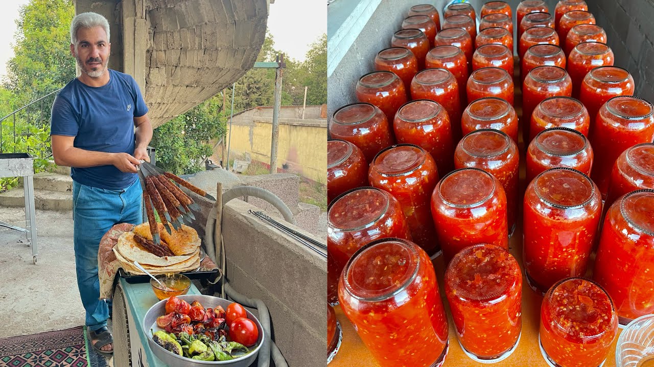 Kardeşim Ali İle Çok Lezzetli Mangal~Kış İçin Konserve Domates İnanılmaz Lezzetler