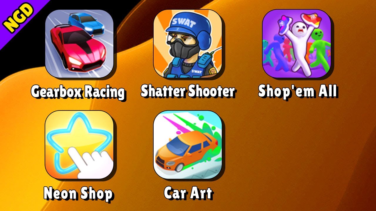 Gearbox Racing, Shatter Shooter, Shop'em All, Neon Shop, Car Art | New Games Daily