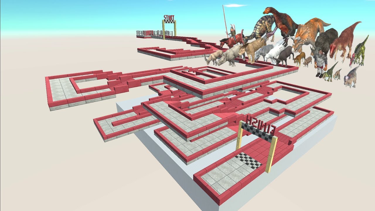 ARBS Speed Race. Intricate three-dimensional course! | Animal Revolt Battle Simulator