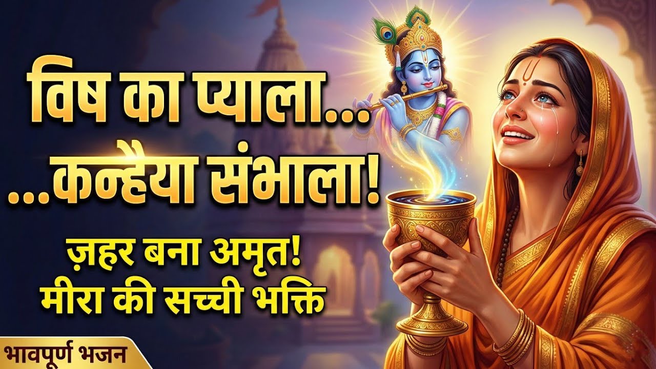 विष का प्याला... कन्हैया ने संभाला | Zahar Bana Amrit | Meera Bai Emotional Bhajan | Murlidhun AI