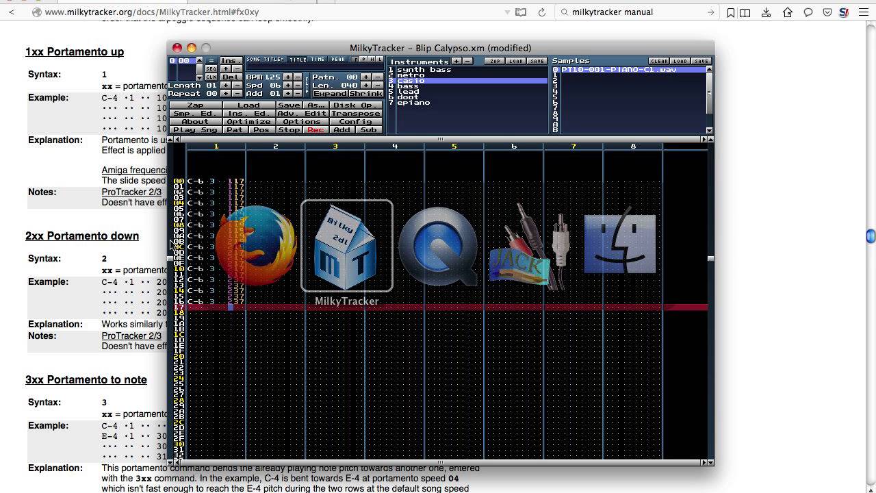 Using FX in Milkytracker