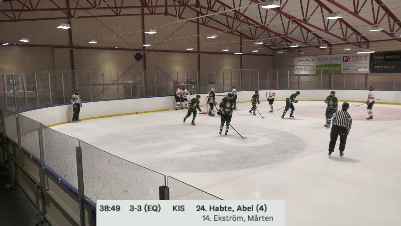 20/1-2026: #24 Abel Habte kvitterar till 3-3 för Kista HC mot Boo Hockey