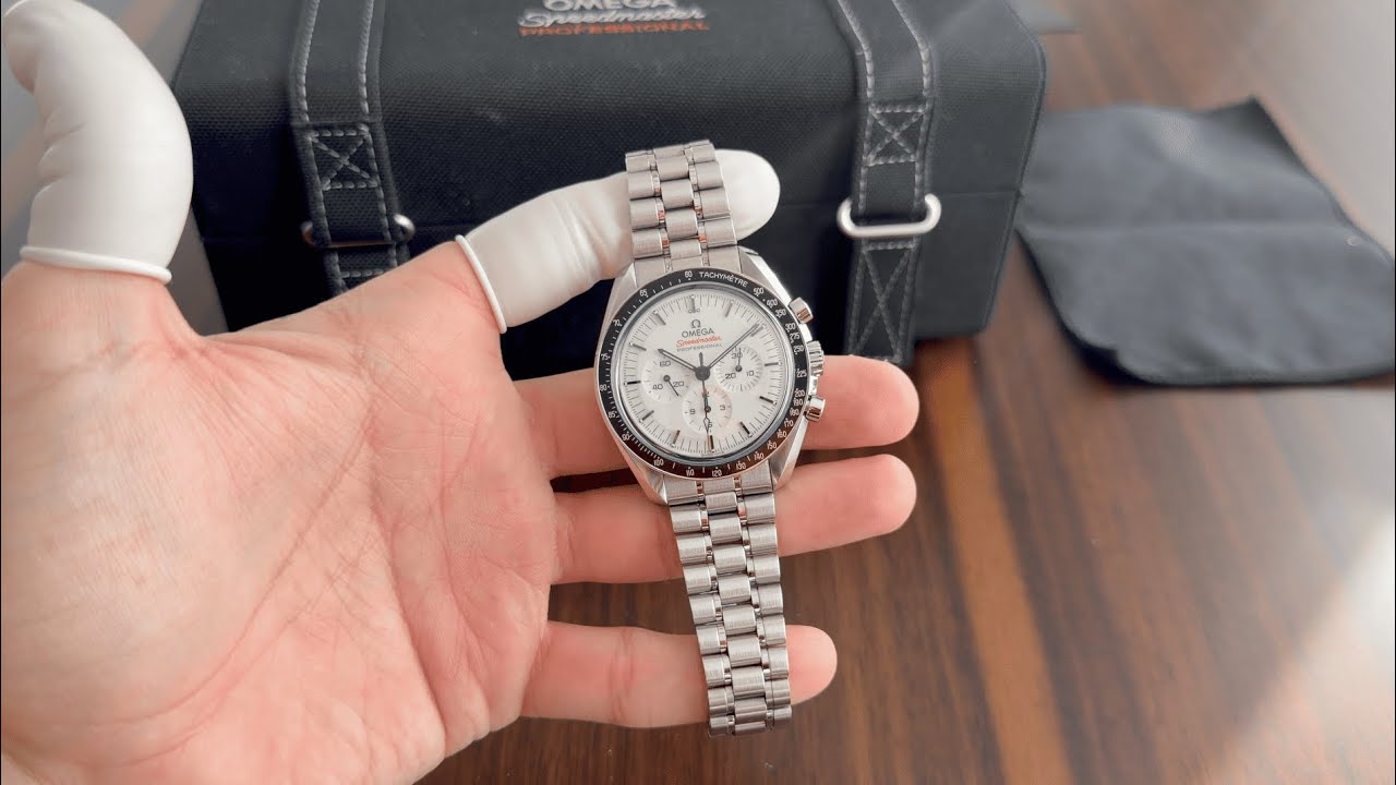 Omega Speedmaster White Dial Moonwatch Professional 42mm Steel On Steel Mechanical Chronometer