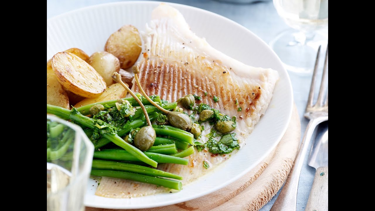 Rog met salsa verde en gebakken krieltjes - Ilse kookt