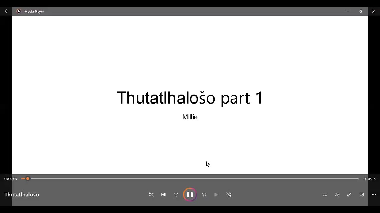 Thutatlhalošo part 1