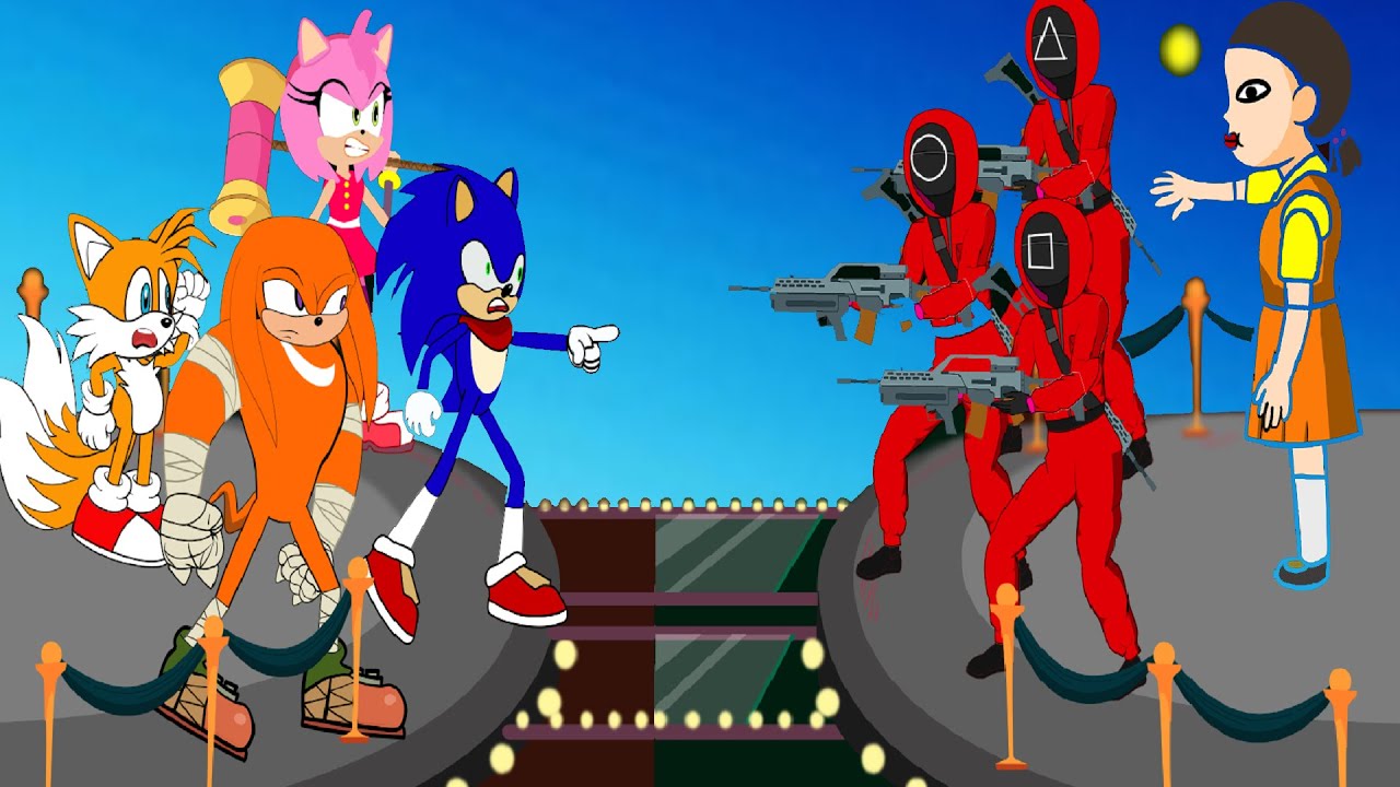Squid Game Sonic COMPILATION, Sonic exe, tails, amy, knuckles huggy, Silver the Hedgehog - Kim 100