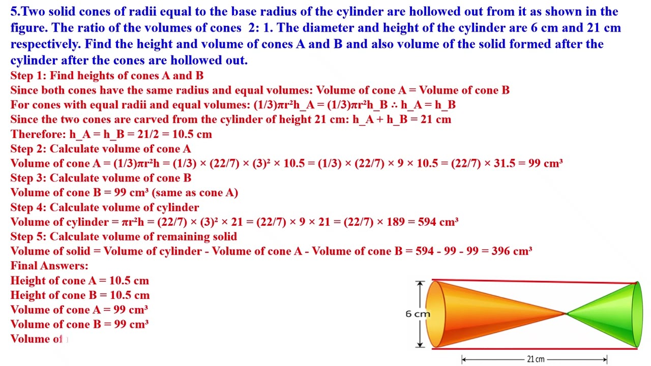 CLASS 10 SURFACE AREAS AND VOLUME PRACTICE QN