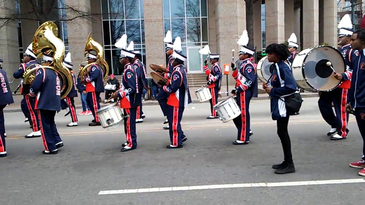 The charlotte mlk parade 2017:vance high school marching band