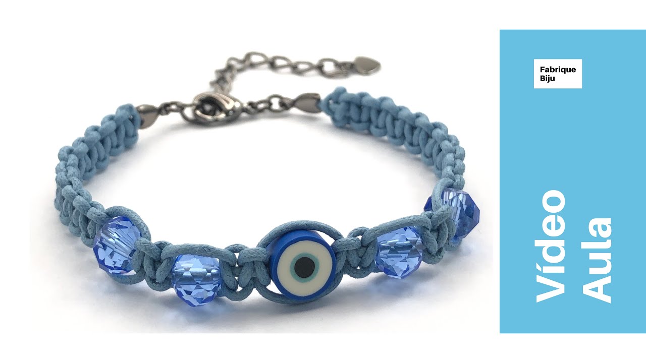Pulseira macramê finalização com fecho lagosta