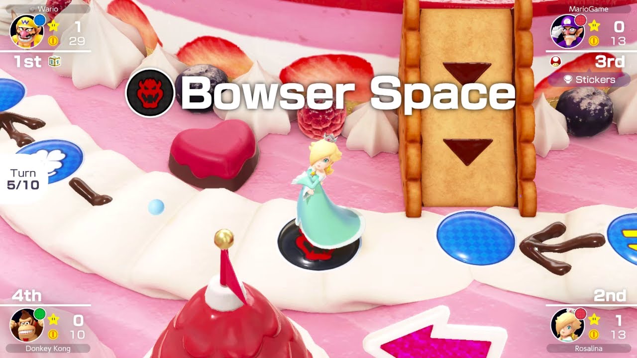 Mario Party Superstars | Rosalina vs Wario vs Donkey Kong vs Waluigi #640 Turns 10 (Player 1)‎